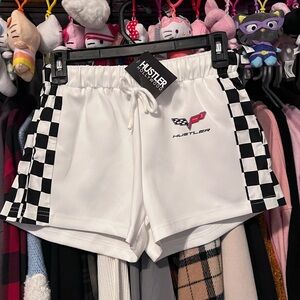 Hustler Checkered Mini Shorts
